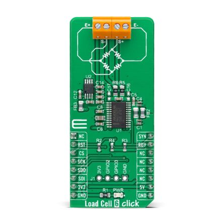 MikroElektronika LOAD CELL 6 CLICK Sensor Add-On Board Add On Board for MAX11270 mikroBUS socket [MIKROE-4940]; 247-5753
