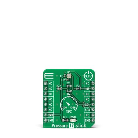 MikroElektronika PRESSURE 17 CLICK Absolute Pressure Sensor Add On Board for BM1390GLV-Z mikroBUS socket [MIKROE-4944]; 247-5755