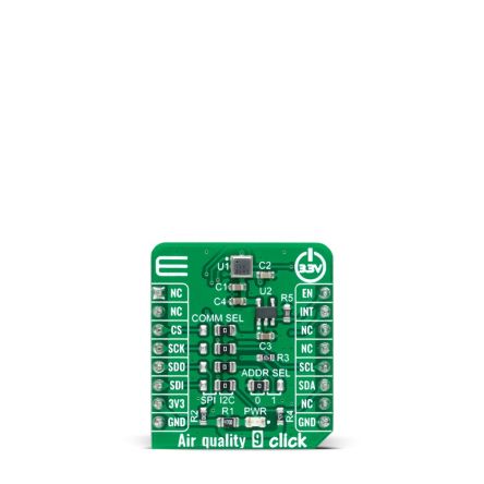 MikroElektronika Air quality 9 Click Air Quality Sensor Add On Board for ENS160 mikroBUS socket [MIKROE-5060]; 247-5796
