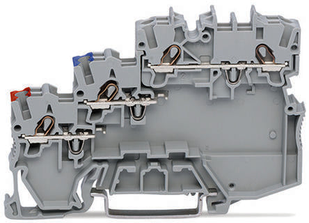 WAGO 2000-5311 TOPJOB S, 2000 Series Grey, 1mm², Triple-Level, Push-In Cage Clamp Termination [2000-5311]; 247-5815