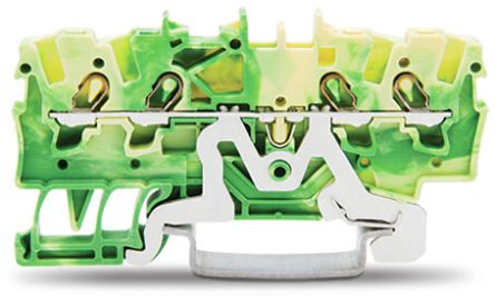 WAGO 2001-1407 TOPJOB S, 2001 Series Green/Yellow, 1.5mm², Single-Level, Push-In Cage Clamp Termination, ATEX, IECEx [2001-1407]; 247-5825