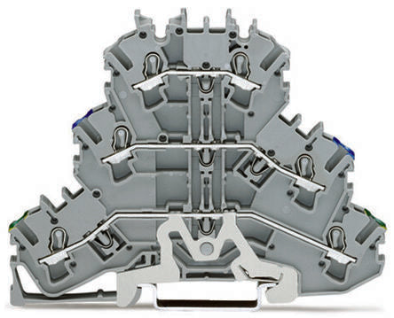 WAGO 2002-3217 TOPJOB S, 2002 Series Grey, 2.5mm², Triple-Level, Push-In Cage Clamp Termination, ATEX, IECEx [2002-3217]; 247-5833