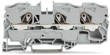 WAGO 2010-1301 TOPJOB S, 2010 Series Grey, 10mm², Single-Level, Push-In Cage Clamp Termination, ATEX, IECEx [2010-1301]; 247-5846