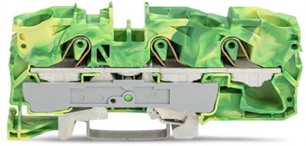 WAGO 2016-1307 TOPJOB S, 2016 Series Green/Yellow, 16mm², Single-Level, Push-In Cage Clamp Termination, ATEX, IECEx [2016-1307]; 247-5849