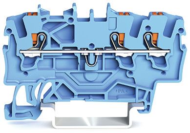 WAGO 2201-1304 TOPJOB S, 2201 Series Blue, 1.5mm², Single-Level, Push-In Cage Clamp Termination, ATEX, IECEx [2201-1304]; 247-5858