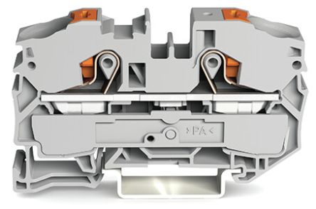 WAGO 2216-1201 TOPJOB S, 2216 Series Grey, 16mm², Single-Level, Push-In Cage Clamp Termination, ATEX, IECEx [2216-1201]; 247-5862