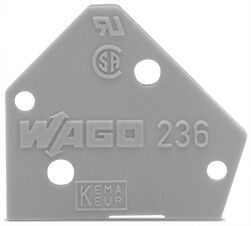 WAGO, 236 End Plate for use with PCB Terminal Blocks & Pluggable Connectors [236-600]; 247-5865