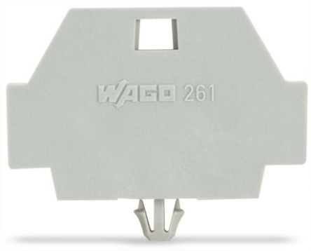 WAGO 261 Series End Plate with Snap in Mounting Foot for Use with 261 Series Terminal Blocks [261-371]; 247-5869