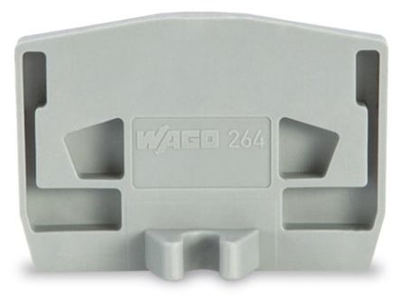WAGO 264 Series End and Intermediate Plate with Mounting Flange for Use with 264 Series Terminal Blocks [264-361]; 247-5870