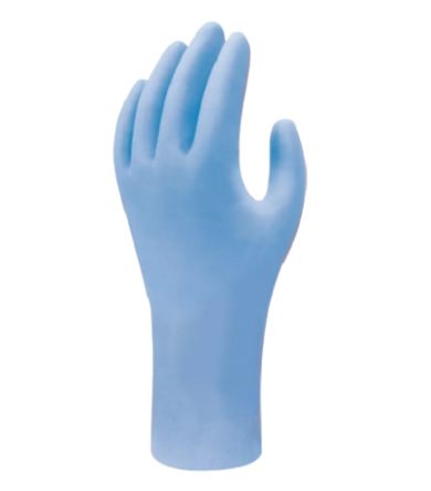 Showa Blue Powder-Free Nitrile Disposable Gloves, Size S, 100 per Pack [SHO7500]; 247-8397