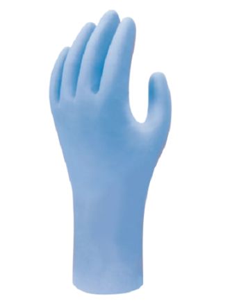 Showa Blue Nitrile Disposable Gloves, Size M, 100 per Pack [SHO7500]; 247-8399