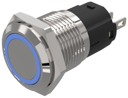 EAO 82 Series Blue Indicator, 24V ac/dc, 16mm Mounting Hole Size, Solder Tab Termination, IP65, IP67 [82-4151.0124]; 247-8752