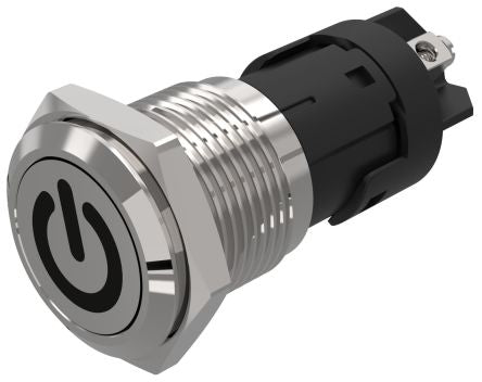 EAO 82 Series Push Button Switch, Latching, Panel Mount, 16mm Cutout, SPDT, 240V, IP65, IP67 [82-4152.2000.B002]; 247-8789