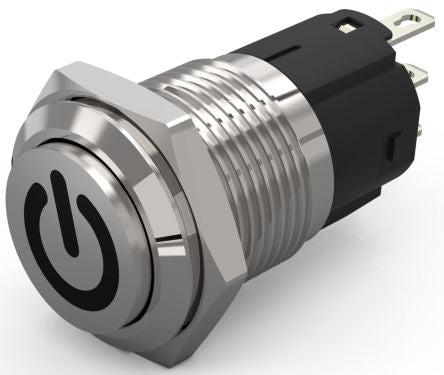 EAO 82 Series Push Button Switch, Momentary, Panel Mount, 16mm Cutout, SPDT, 240V, IP65, IP67 [82-4161.1000.B002]; 247-8800