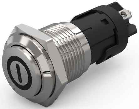 EAO 82 Series Push Button Switch, Latching, Panel Mount, 16mm Cutout, SPDT, 240V, IP65, IP67 [82-4162.2000.B001]; 247-8808