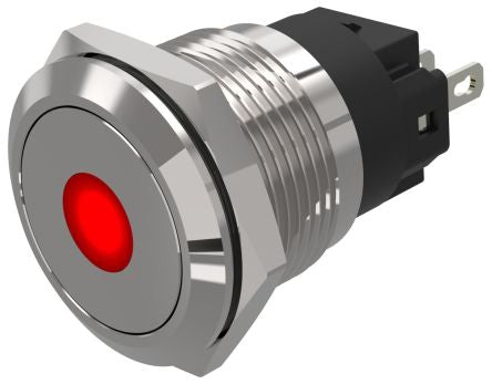 EAO 82 Series Green, Red Indicator, 24V dc, 19mm Mounting Hole Size, Solder Tab Termination, IP65, IP67 [82-5151.01A4]; 247-8854