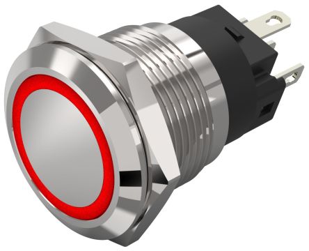 EAO 82 Series Illuminated Illuminated Push Button Switch, Momentary, Panel Mount, 19mm Cutout, SPDT, Red/Green LED, [82-5151.11A4]; 247-8862