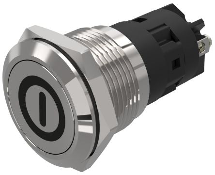 EAO 82 Series Push Button Switch, Latching, Panel Mount, 19mm Cutout, SPDT, 240V, IP65, IP67 [82-5152.2000.B001]; 247-8899