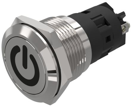 EAO 82 Series Push Button Switch, Latching, Panel Mount, 19mm Cutout, SPDT, 240V, IP65, IP67 [82-5152.2000.B002]; 247-8901