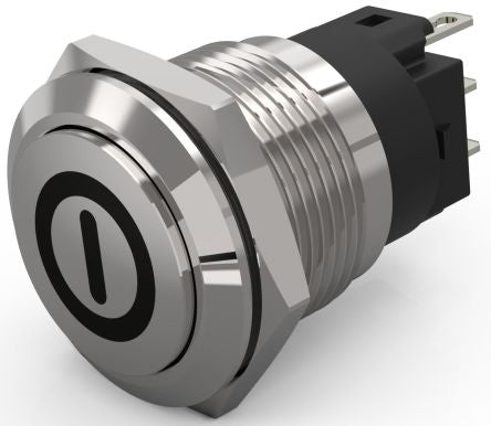 EAO 82 Series Push Button Switch, Latching, Panel Mount, 19mm Cutout, SPDT, 240V, IP65, IP67 [82-5161.2000.B001]; 247-8926