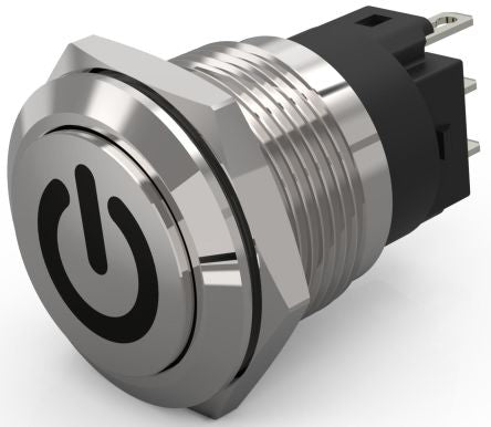 EAO 82 Series Push Button Switch, Latching, Panel Mount, 19mm Cutout, SPDT, 240V, IP65, IP67 [82-5161.2000.B002]; 247-8927