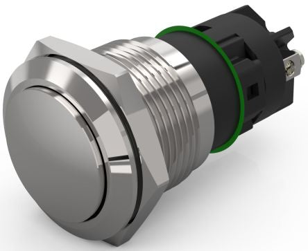 EAO 82 Series Push Button Switch, Latching, Panel Mount, 19mm Cutout, SPDT, 240V, IP65, IP67 [82-5162.2000]; 247-8931