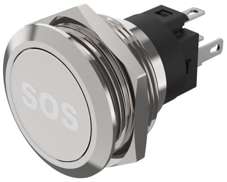 EAO 82 Series Illuminated Illuminated Push Button Switch, Momentary, Panel Mount, 22.3mm Cutout, SPDT, White LED, 240V, [82-6151.1A54.B015]; 247-8996