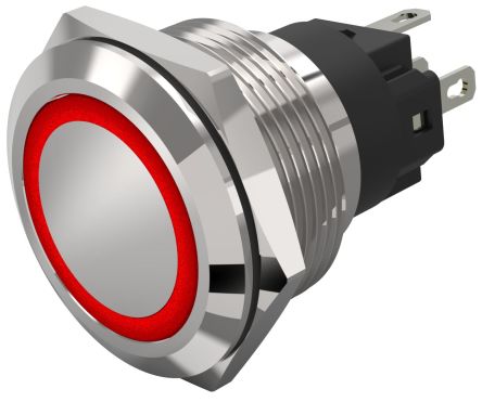 EAO 82 Series Illuminated Illuminated Push Button Switch, Latching, Panel Mount, 22.3mm Cutout, SPDT, Red/Green LED, [82-6151.21A4]; 247-9013