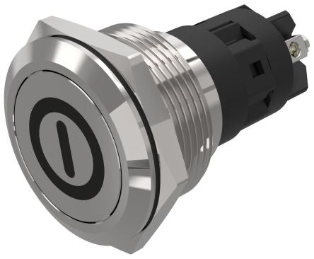 EAO 82 Series Push Button Switch, Momentary, Panel Mount, 22.3mm Cutout, SPDT, 240V, IP65, IP67 [82-6152.1000.B001]; 247-9017