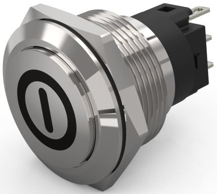 EAO 82 Series Push Button Switch, Latching, Panel Mount, 22.3mm Cutout, SPDT, 240V, IP65, IP67 [82-6161.2000.B001]; 247-9066