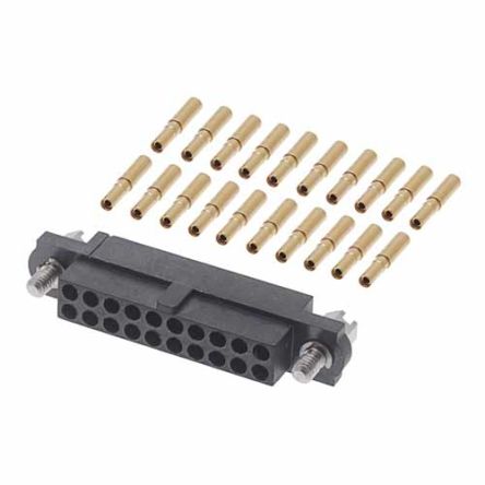 HARWIN M80-460 Connector Kit Containing 20 x Barrel Crimp Contacts Loose, Housing With Hexagonal Slotted Jackscrews [M80-4602005]; 247-9162
