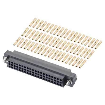 HARWIN M83-LFD1F2 Connector Kit Containing 60 x Barrel Crimp Contacts Loose, Triple Row Housing With Hexagonal Socket [M83-LFD1F2N60-0000-000]; 247-9176