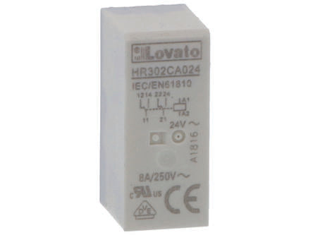 Lovato PCB Mount Non-Latching Relay, 230V ac Coil, 16A Switching Current, SPDT [HR301CA230]; 247-9555