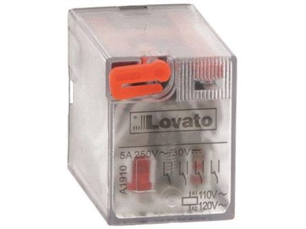 Lovato DIN Rail Non-Latching Relay, 230V ac Coil, 7A Switching Current, DPDT [HR602CA230]; 247-9581