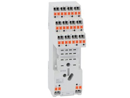 Lovato HR SERIES 230V ac DIN Rail Relay Socket, for use with HR SERIES [HR6XS41S]; 247-9594