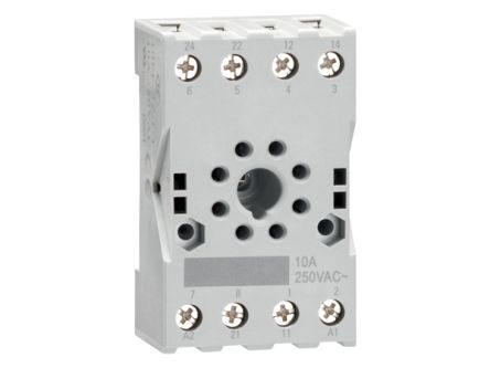 Lovato HR SERIES DIN Rail Relay Socket, for use with HR SERIES [HR7XS1]; 247-9607