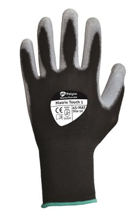 Polyco Healthline Black Polyurethane Assembly, Automotive Industry, Construction, Emergency Services, Logistics, [45-MAT - 09]; 247-9642