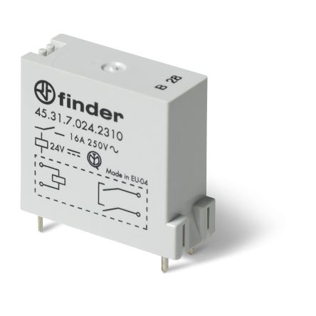 Finder PCB Mount Relay, 12V dc Coil, 16A Switching Current, SPST [453170120310]; 248-1379