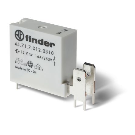 Finder PCB Mount Relay, 12V dc Coil, 16A Switching Current, SPST [457170120311]; 248-1382
