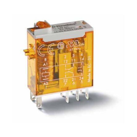 Finder Plug-In Mount Non-Latching Relay, 24V dc Coil, 8A Switching Current [465290245074]; 248-1411