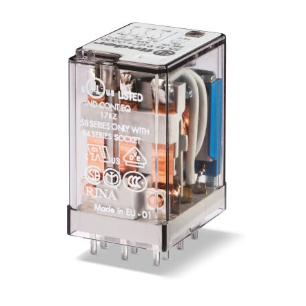 Finder Plug In Relay, 240V ac Coil, 10A Switching Current, 3PDT, 3PDT [551382400000]; 248-1475