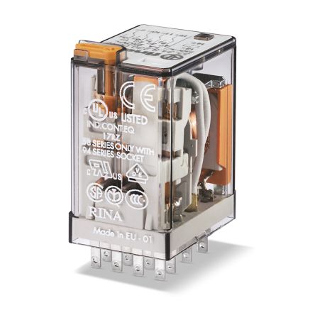 Finder Plug In Relay, 12V dc Coil, 7A Switching Current [553490122000]; 248-1646