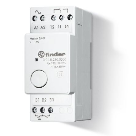 Finder DIN Rail Monostable Relay, 12V ac/dc Coil, 16A Switching Current, SPDT [130100120000]; 248-1742