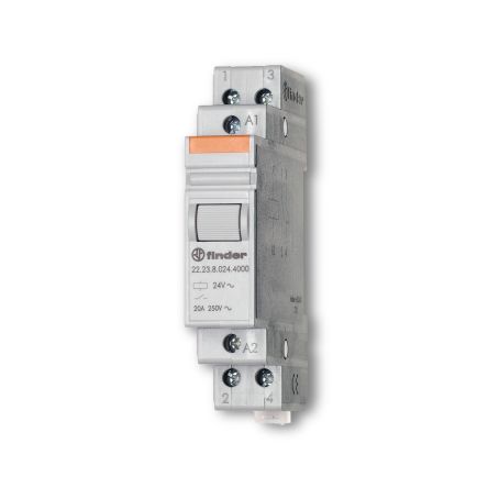 Finder DIN Rail Monostable Relay, 48V dc Coil, 20A Switching Current, SPST, SPST [222390484000]; 248-1768