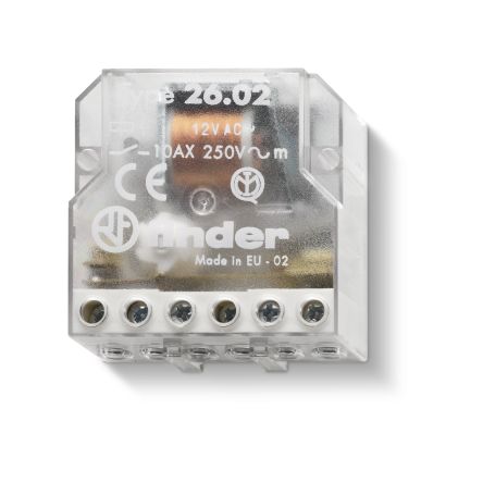Finder Panel Mount Modular Step Relay, 12V ac Coil, 10A Switching Current, DPST-2NO [260680120000]; 248-1777
