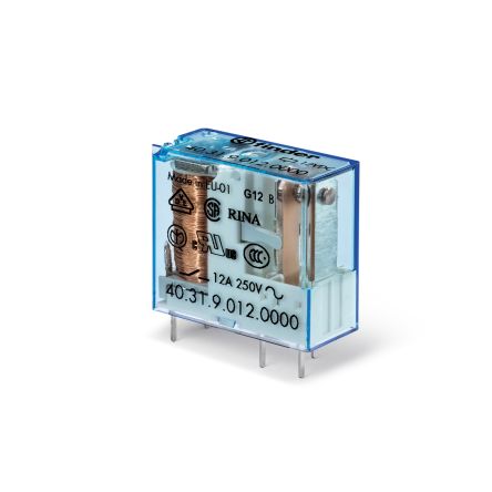 Finder PCB Mount, Plug In Relay, 24V dc Coil, 12A Switching Current, SPDT [403190240003]; 248-1850