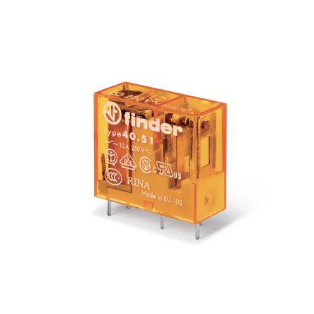 Finder PCB Mount, Plug In Relay, 120V ac Coil, 12A Switching Current, SPDT [405181200000]; 248-1874