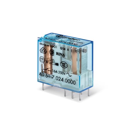 Finder PCB Mount Power Relay Module, 230V ac Coil, 16A Switching Current, SPDT [406182304300]; 248-1972