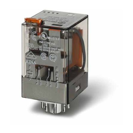 Finder Plug-In Mount Relay, 12V ac Coil, 6A Switching Current [601280120054]; 248-2082