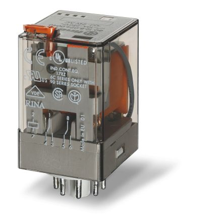 Finder Plug-In Mount Relay, 400V ac Coil, 6A Switching Current [601284000040]; 248-2095